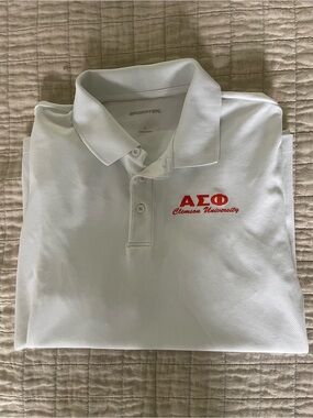 Clemson University Sport-Tek White Performance Golf Polo